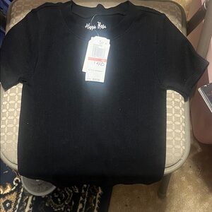 Hippie Rose Elegant Black Knit Top